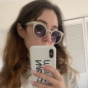 Deadstock Komono Lulu White Sunglasses